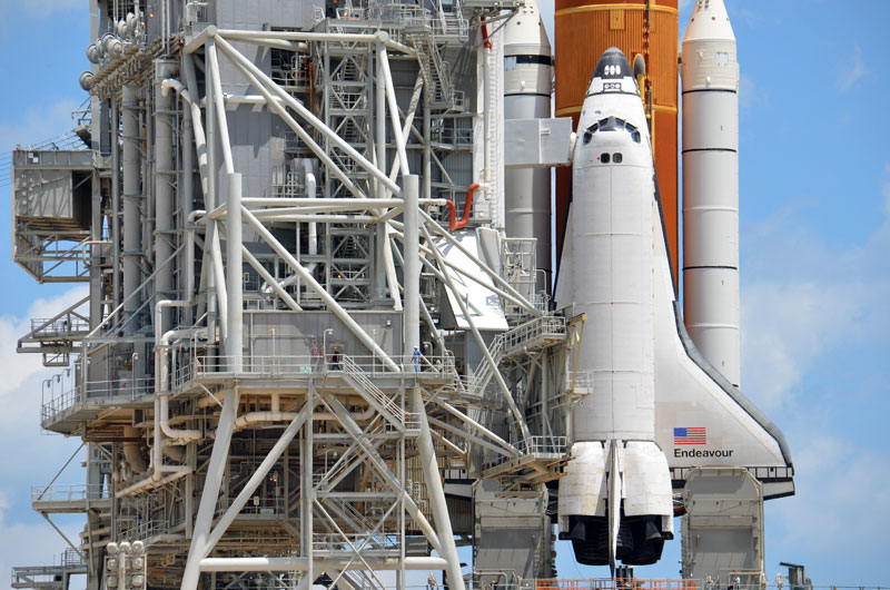 Endeavour revealed on launch pad for final flight