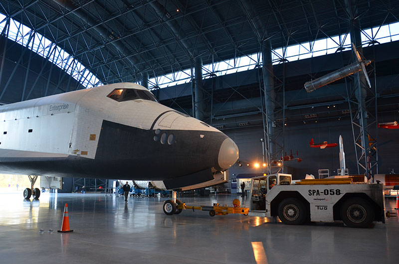 Final wheels stop: Space shuttle Discovery enters the Smithsonian