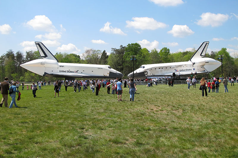 Final wheels stop: Space shuttle Discovery enters the Smithsonian