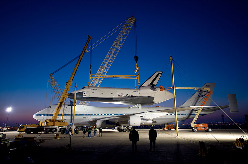 Prototype space shuttle Enterprise bound for NYC reunited with NASA aircraft