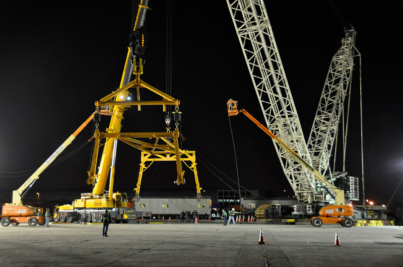 Space shuttle Enterprise hoisted off jumbo jet in New York