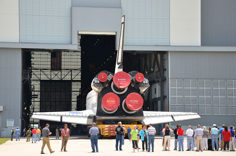 Atlantis departs hangar for final space shuttle flight