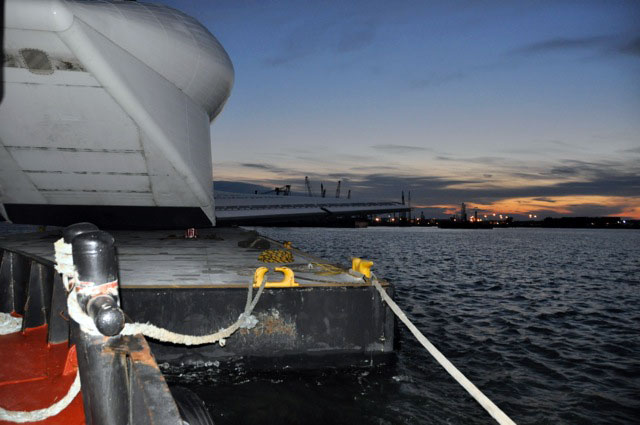 Space shuttle Enterprise damaged at sea, delivery to Intrepid delayed