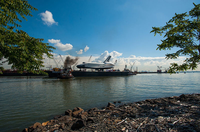 Space shuttle at sea: Enterprise sails for NYC's Intrepid, via New Jersey