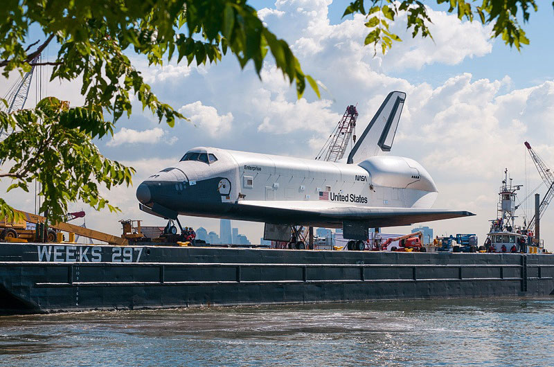 Space shuttle at sea: Enterprise sails for NYC's Intrepid, via New Jersey