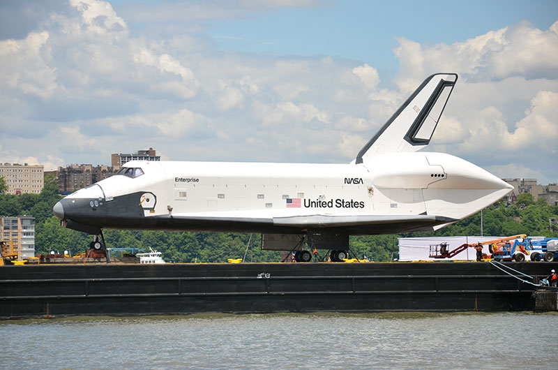 Space shuttle at sea: Enterprise sails for NYC's Intrepid, via New Jersey