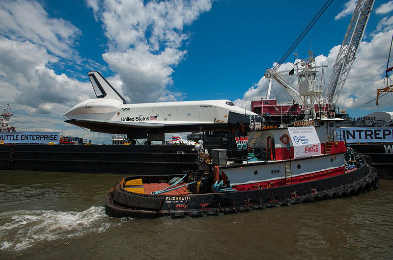 Space shuttle at sea: Enterprise sails for NYC's Intrepid, via New Jersey