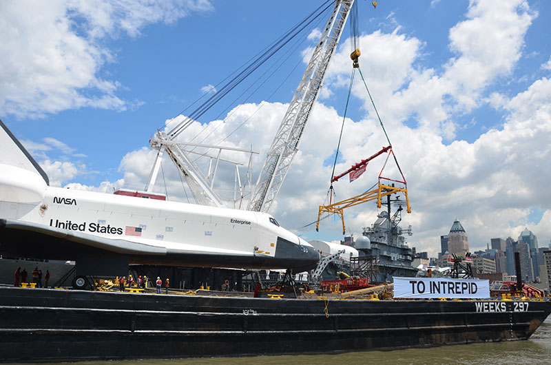 Space shuttle at sea: Enterprise sails for NYC's Intrepid, via New Jersey