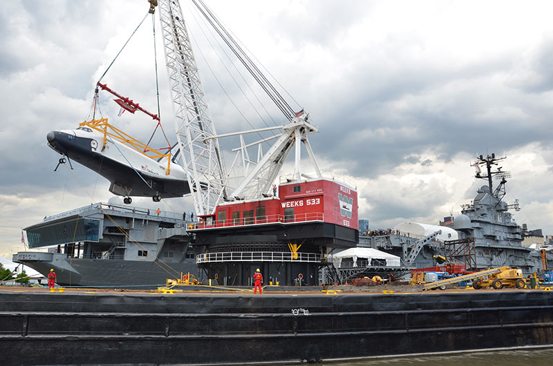 Space shuttle at sea: Enterprise sails for NYC's Intrepid, via New Jersey