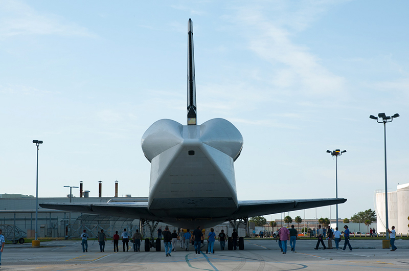 Trading places, space shuttles meet nose-to-nose for a final time