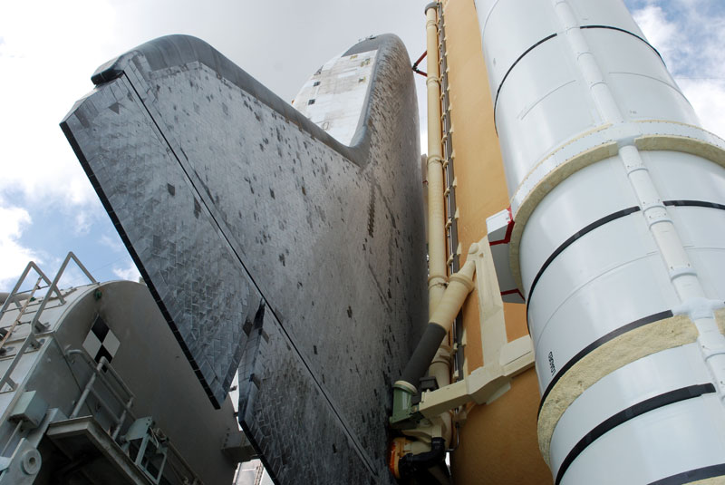 On the launch pad with space shuttle Discovery