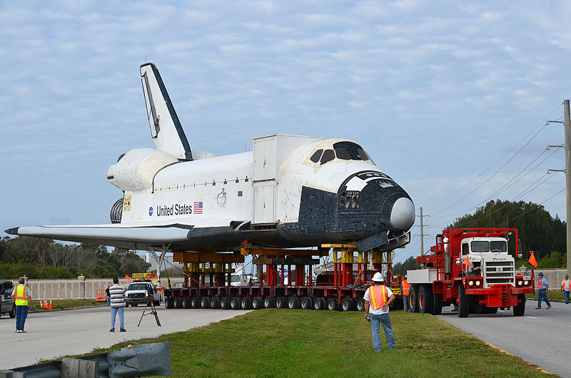 Mock space shuttle moved to make way for the real thing