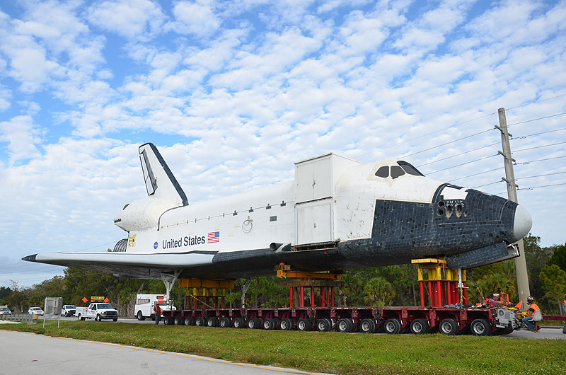 Mock space shuttle moved to make way for the real thing