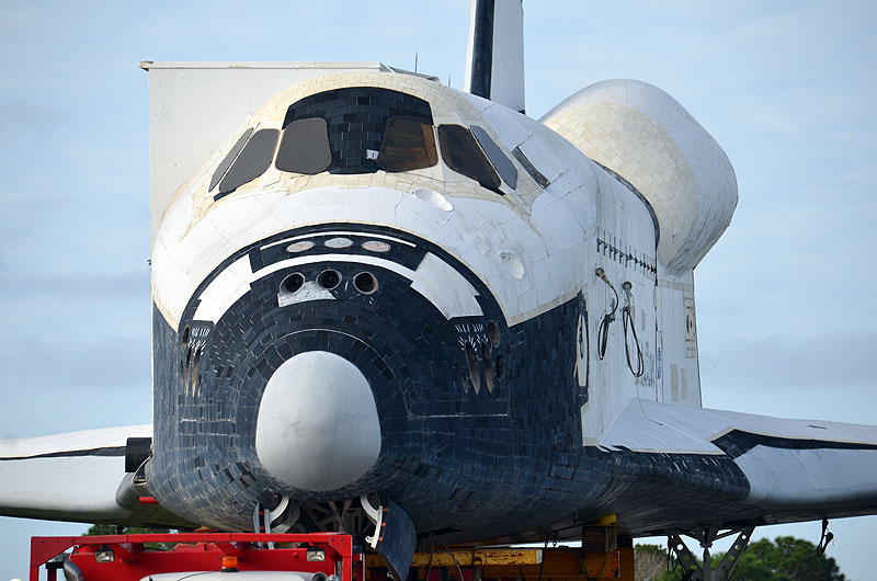 Mock space shuttle moved to make way for the real thing