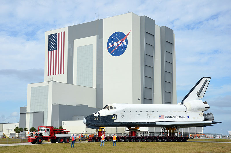 Mock space shuttle moved to make way for the real thing