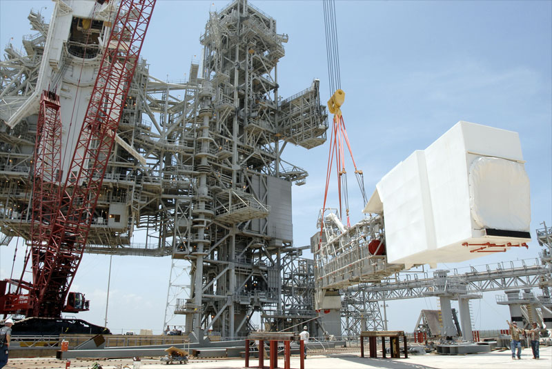 Historic space shuttle launch pad parts arrive in Houston