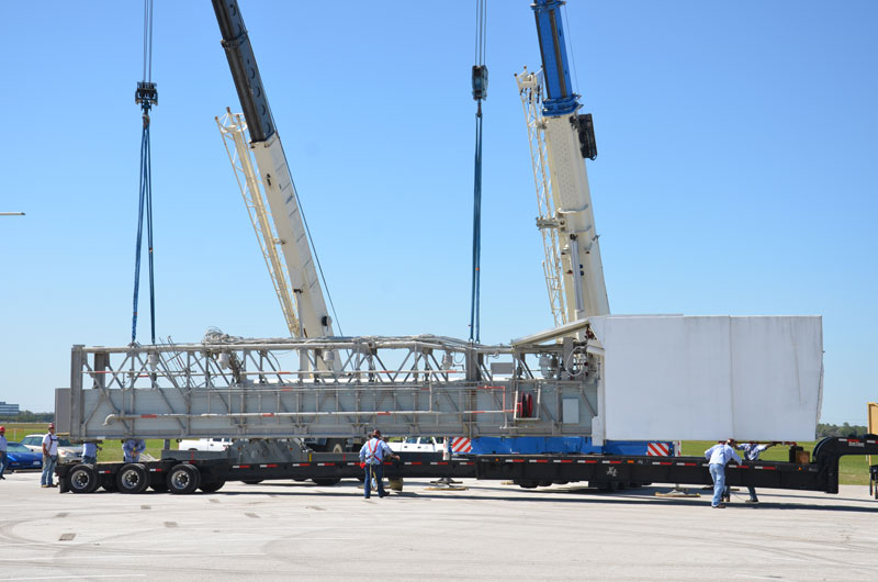 Historic space shuttle launch pad parts arrive in Houston